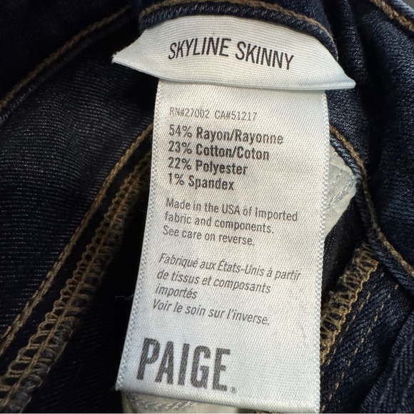 Paige Skyline Skinny Jeans Women’s 26 Dark Wash Mid Rise Stretch Denim - Picture 5 of 6